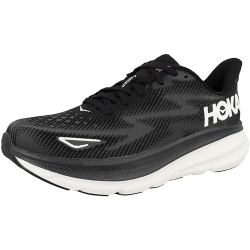 Hoka Men's Clifton 9 Sneaker, Black/White, 13 - Image 4