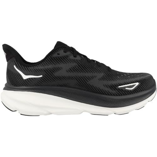 Hoka Men's Clifton 9 Sneaker, Black/White, 13 - Image 3