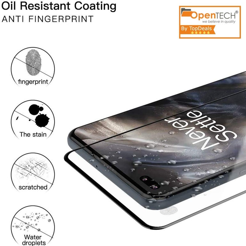 OpenTech ® Military-Grade Tempered Glass Screen Protector Compatible for OnePlus Nord Edge to Edge Coverage with Easy Installation kit - Image 2