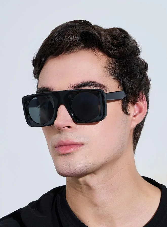 ستايلي Black Solid Square Frame Sunglasses