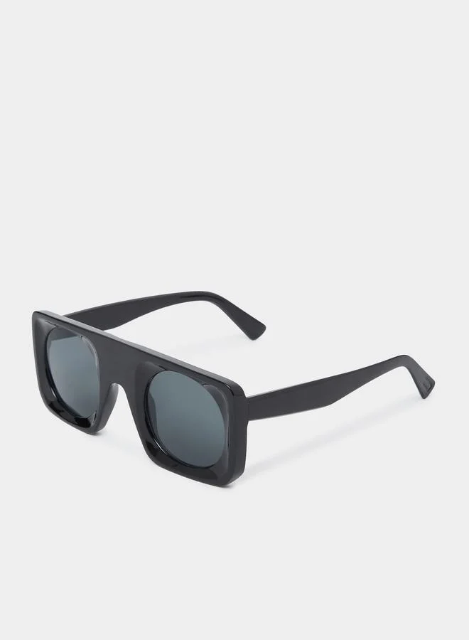 ستايلي Black Solid Square Frame Sunglasses
