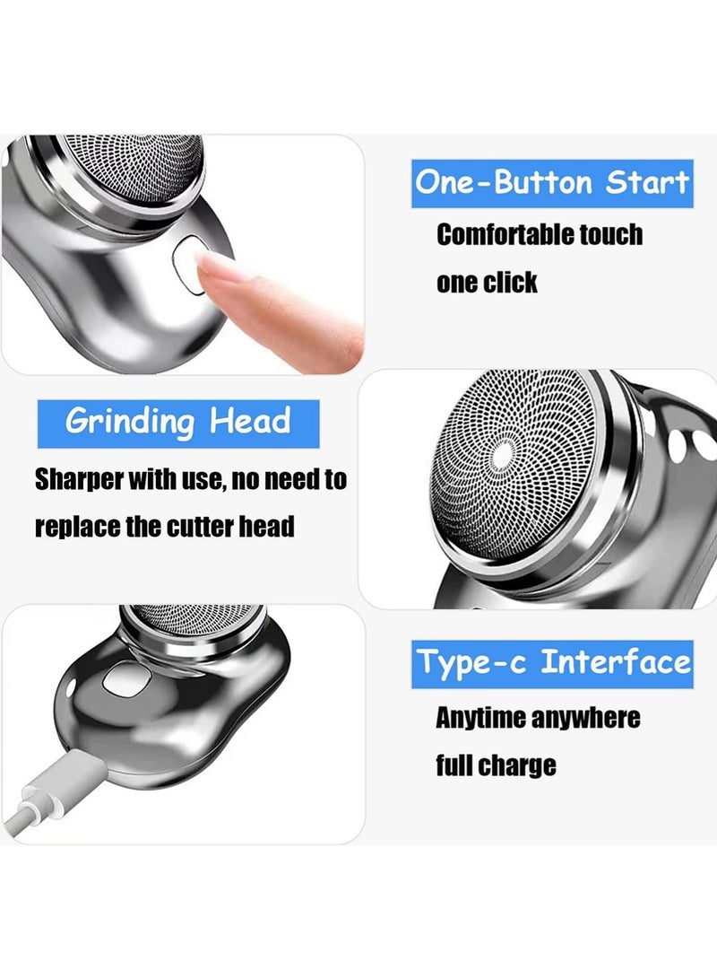 إيه جي دي ماكينة حلاقة كهربائية صغيرة محمولة دوارة، سهلة الاستخدام، وقابلة لإعادة الشحن موديل (SQ-210) فضي - Image 5
