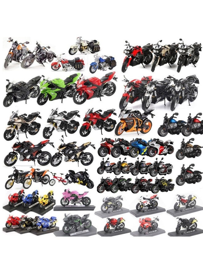 Simulation Alloy Motorcycle Model Locomotive Toy Car Desktop Baking Cake Ornaments Hobby Collection Gift-Color:222 Brown 1:14 Huili Alloy Motorcycle Model Large Particle Building Blocks Transparent Display Box 196G  - Image 2