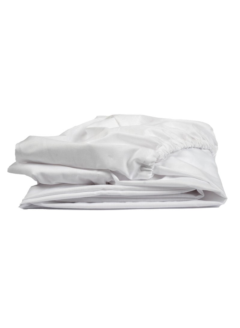 Home of linens - Fitted Sheet White 120x200 - Image 1