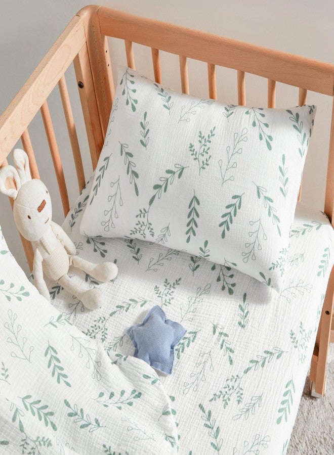 JELLYMONI 2 Pack Muslin Toddler Pillowcase for 13x18 Pillow, 100% Cotton Baby Pillow Case Cover for Bed, Toddler Cot and Travel, Soft & Breathable Baby Kids Envelope Pillowcase, No Pillow - Image 3