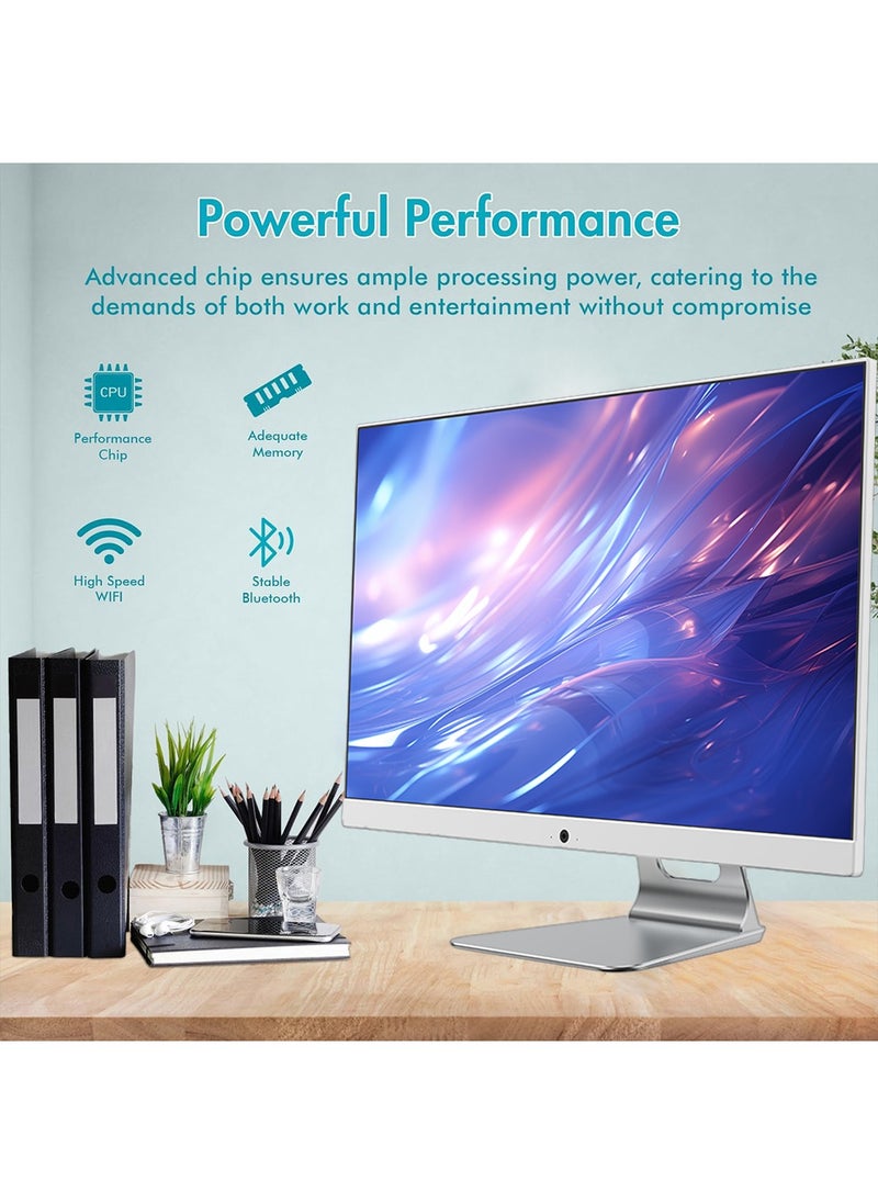 HILUKE - 23.8" Full HD All-in-One Desktop Computer - Intel i7 8750H- Windows 10 pro, 16GB RAM, 512GB SSD, Dual-Band WiFi, HDMI, USB 3.0, FHD IPS Display office Computer with Keyboard, Mouse, 3MP Camera - Image 1