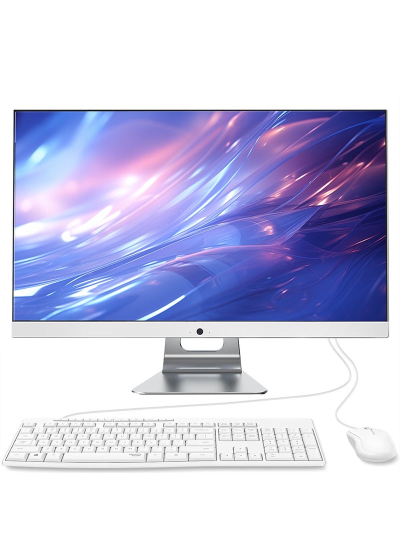 HILUKE - 23.8" Full HD All-in-One Desktop Computer - Intel i7 8750H- Windows 10 pro, 16GB RAM, 512GB SSD, Dual-Band WiFi, HDMI, USB 3.0, FHD IPS Display office Computer with Keyboard, Mouse, 3MP Camera - Image 1