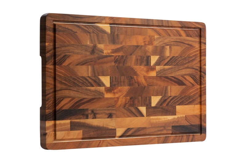 FYCTIO Walnut Wood Cutting Board End Grain wooden cutting boards for kitchen Chopping Block with Deep Juice Groove, Inners Handles, Gift Box, 17x12x1in - Image 1