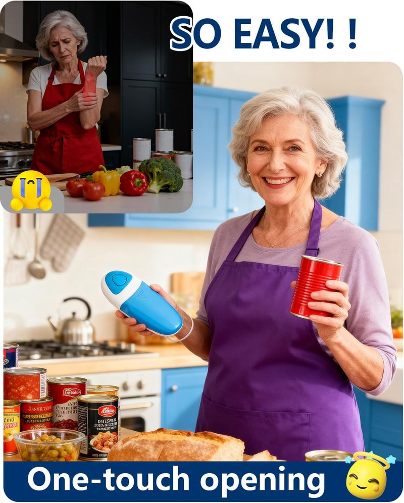Befumly Electric Can Opener for Seniors Arthritis: Battery Operated, Hands free, Cordless, One Touch, Easy to Clean - Automatic Can Opener Smooth Edge with Powerful Motor for Kitchen by - Image 4