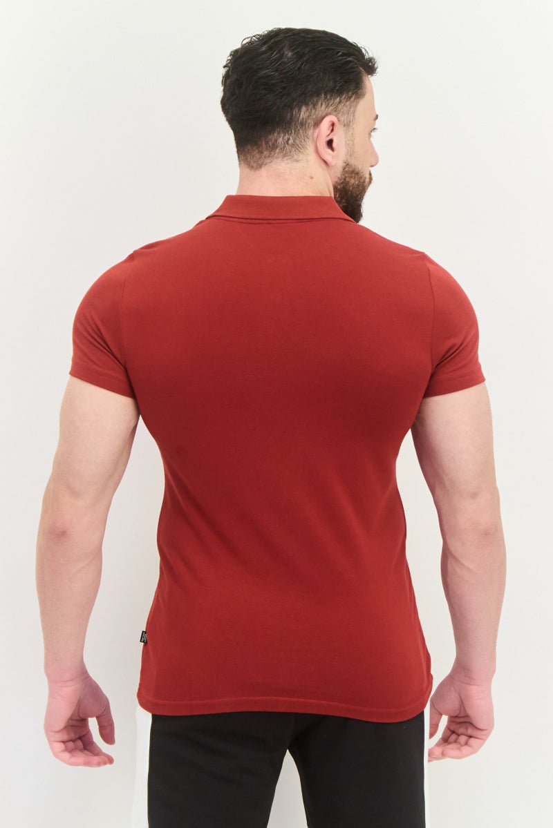 PUMA Men Slim Fit Short Sleeves Training Polo Shirt, Red - Image 3