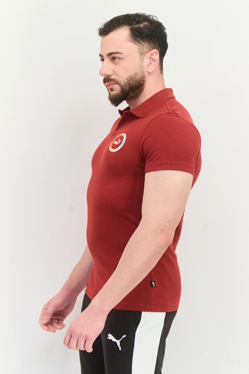 PUMA Men Slim Fit Short Sleeves Training Polo Shirt, Red - Image 2