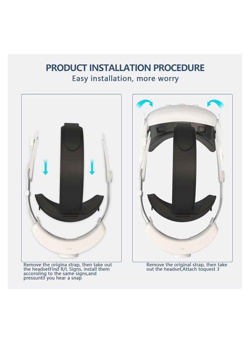 KASTWAVE head strap for meta quest 3 super soft and skin friendly pu surface elite strap replacement adjustable enhanced support and lightweight design vr accessories for meta quest 3 - Image 5