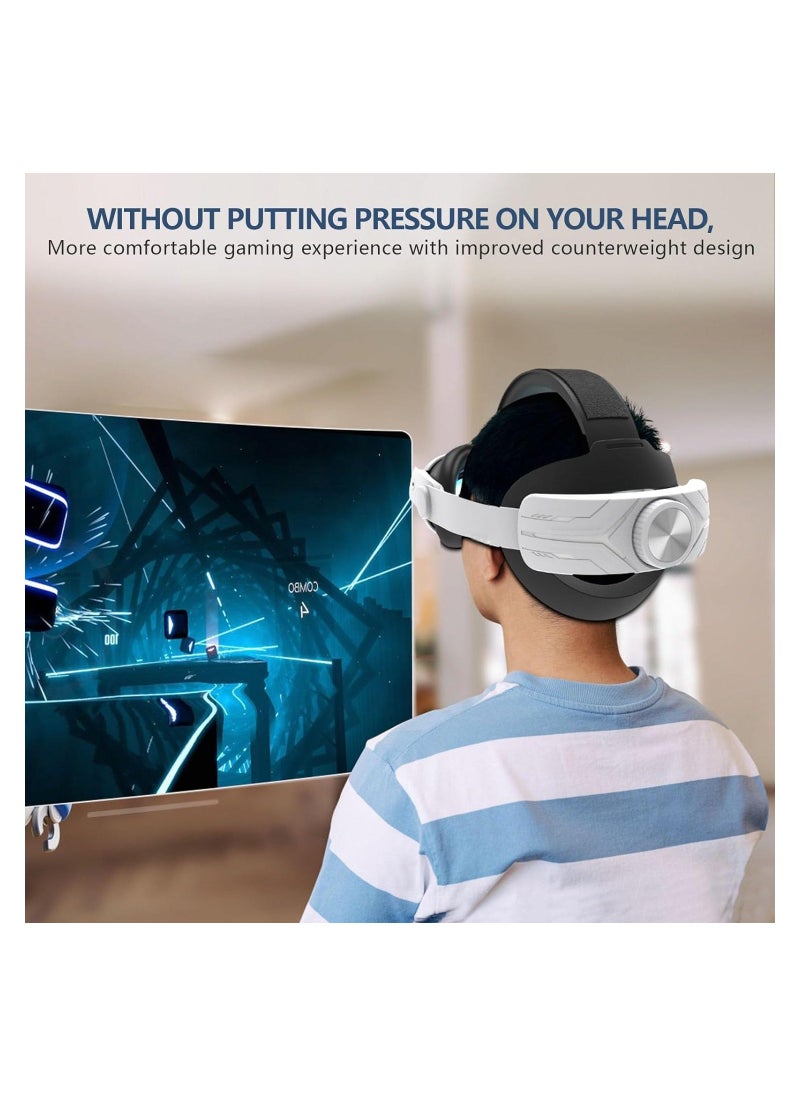 KASTWAVE head strap for meta quest 3 super soft and skin friendly pu surface elite strap replacement adjustable enhanced support and lightweight design vr accessories for meta quest 3 - Image 4