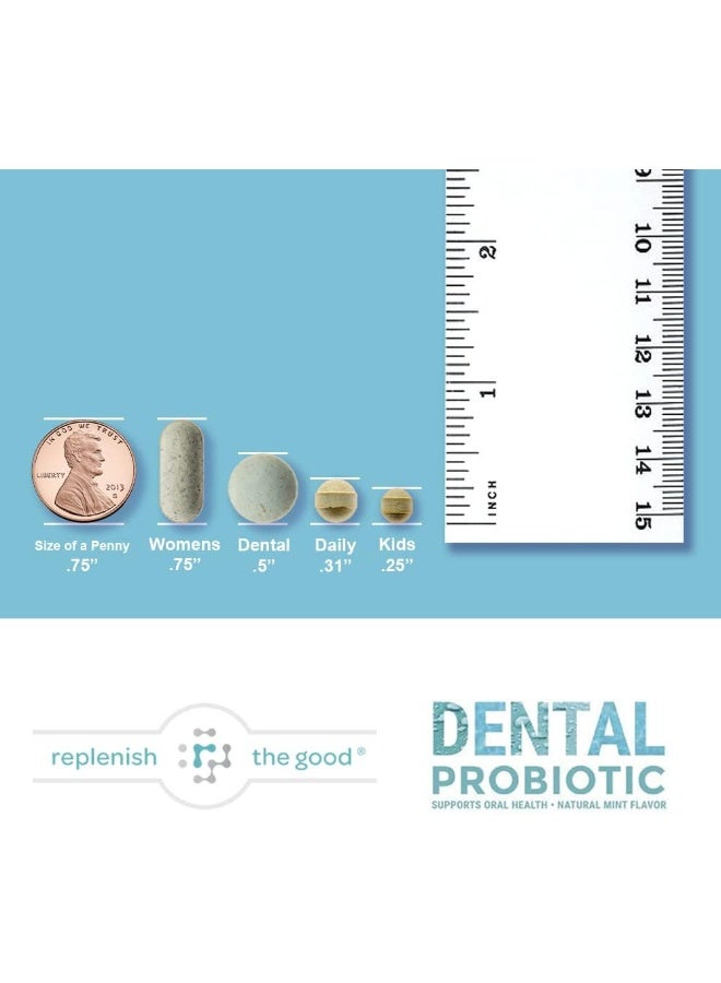 Replenish the Good Dental Probiotic, 60 Sugar Free Chewable Tablets, Mint Flavor - Vegan Supplements w/BLIS K12 & M18 - Boosts Oral Health - Fights Bad Breath (Halitosis), Tooth Decay, Strep Throat - Image 2