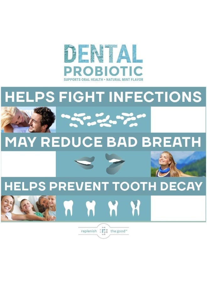 Replenish the Good Dental Probiotic, 60 Sugar Free Chewable Tablets, Mint Flavor - Vegan Supplements w/BLIS K12 & M18 - Boosts Oral Health - Fights Bad Breath (Halitosis), Tooth Decay, Strep Throat - Image 5