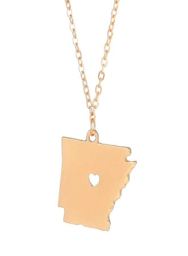 آرت أتاك قلادة "أحب أركنساس" من الفولاذ المقاوم للصدأ من آرت أتاك، أرض الفرص، قلادة جامعة رايزرباك بير ستيت (ذهبية) - Image 1