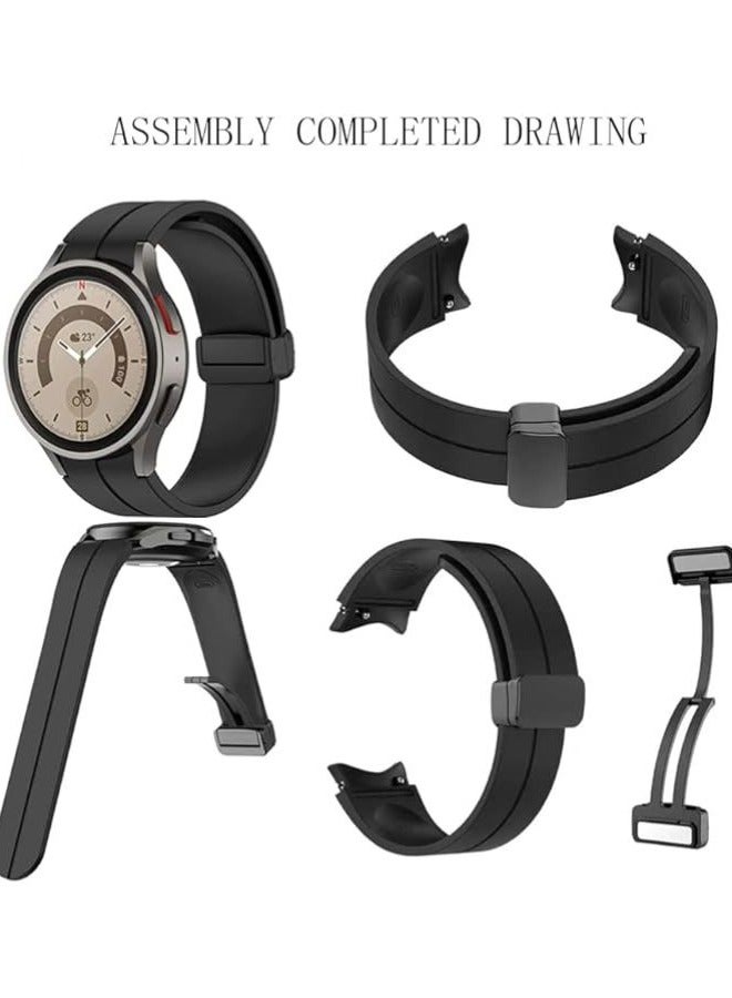 سوار ساعة رياضي من السيليكون بمشبك مغناطيسي قابل للطي لساعة سامسونج جالاكسي 5 برو مقاس 20 ملم من اليير - Image 5