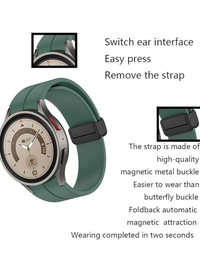 سوار ساعة رياضي من السيليكون بمشبك مغناطيسي قابل للطي لساعة سامسونج جالاكسي 5 برو مقاس 20 ملم من اليير - Image 2