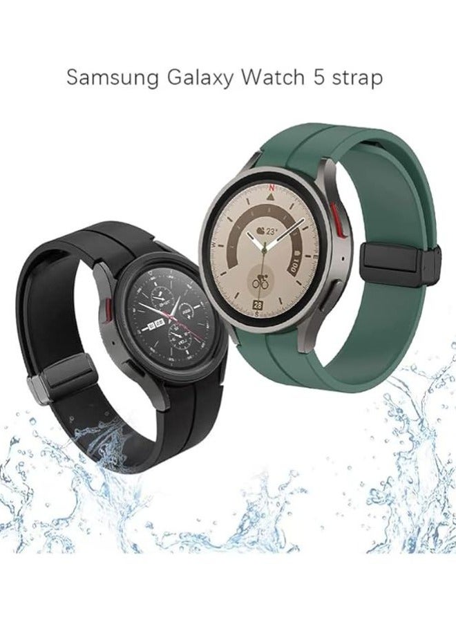 سوار ساعة رياضي من السيليكون بمشبك مغناطيسي قابل للطي لساعة سامسونج جالاكسي 5 برو مقاس 20 ملم من اليير - Image 3