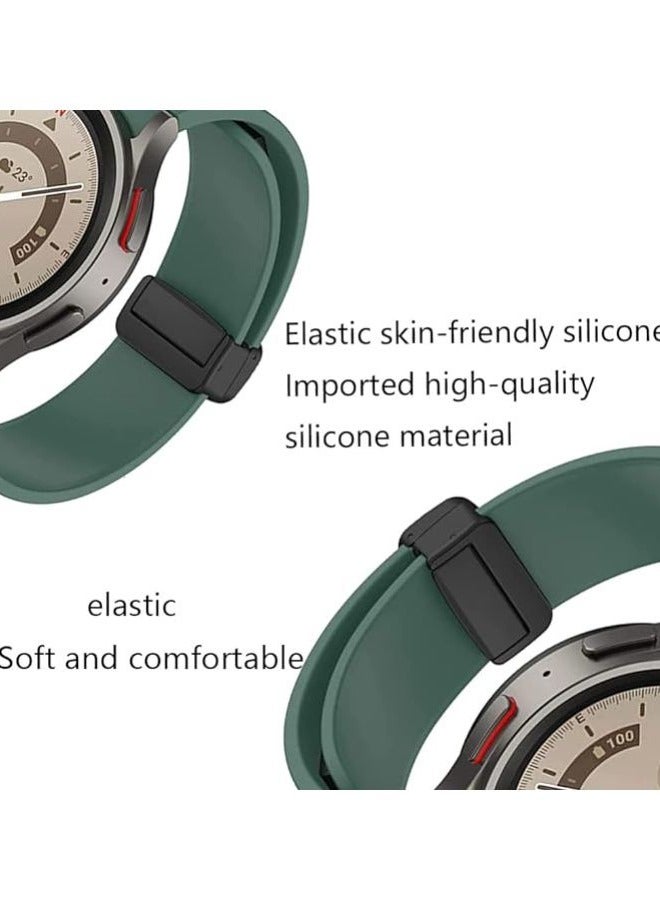 سوار ساعة رياضي من السيليكون بمشبك مغناطيسي قابل للطي لساعة سامسونج جالاكسي 5 برو مقاس 20 ملم من اليير - Image 4