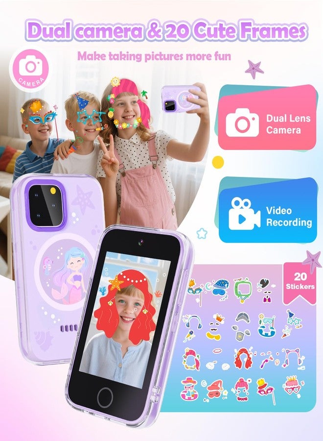 Dylanto Kids Phone ,3.5'' Touchscreen Phone for Kids Learning Play Toys for 3-9 Years Old Girls with Dual Camera,Video Players,Game,Christmas Birthday Gifts for Girls Age 3 4 5 6 7 8 9 -Purple - Image 3