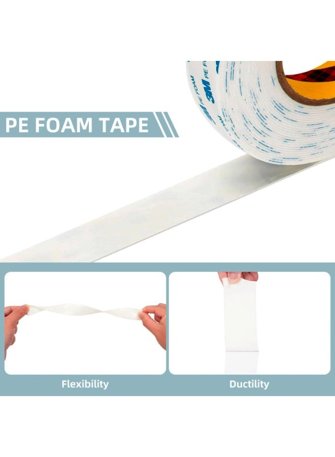 3M Double-Sided Tape (1 Roll), Heavy Duty PE Foam Mounting Tape, Waterproof Removable Tape for Walls, Picture Hangings, Bathroom Decorations, DIY Crafts (Available in 2 Sizes: 1cm x 3m / 2.5cm x 3m) - Image 3