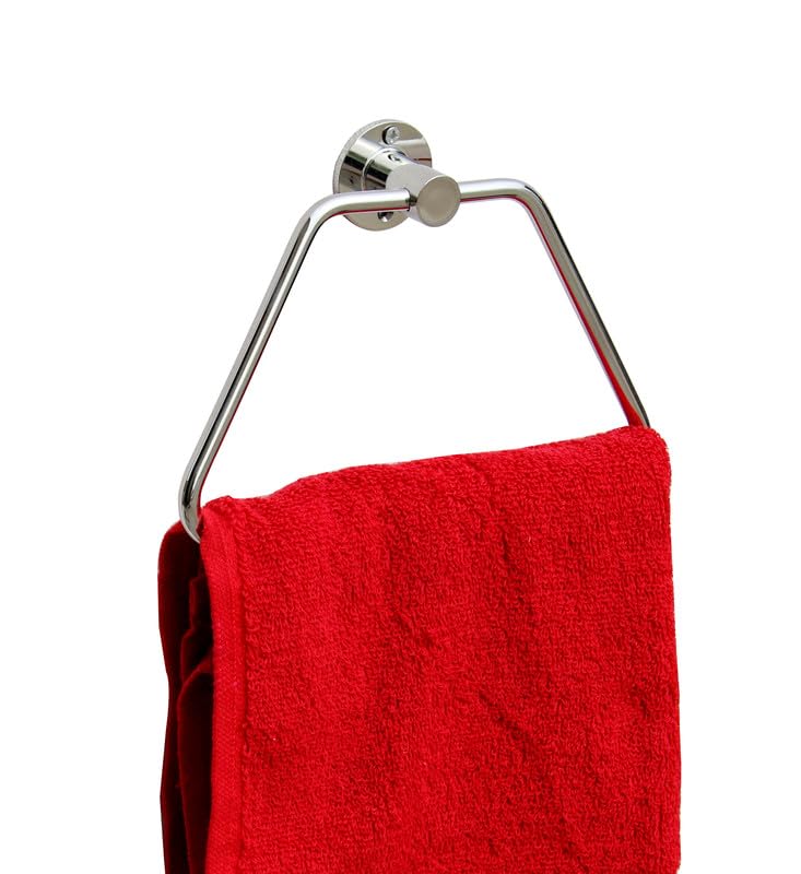 STONE STONE Stainless Steel Towel Ring for BathroomWash BasinNapkinTowel HangerBathroom Accessories with Chrome Finish Triangle Shape - Image 1