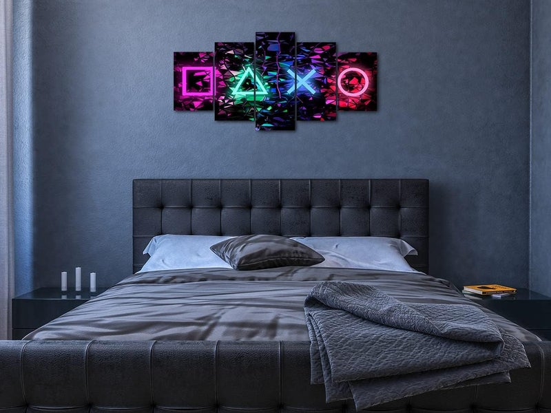 Biufo Gamer Symbol Canvas Wall Art Prints Gaming Wall Decor Painting Picture Artwork for Kids Boys Game Room Playroom Bedroom Decor (Large) - Image 4
