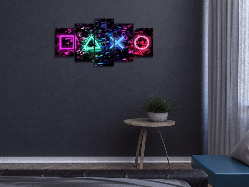 Biufo Gamer Symbol Canvas Wall Art Prints Gaming Wall Decor Painting Picture Artwork for Kids Boys Game Room Playroom Bedroom Decor (Large) - Image 2