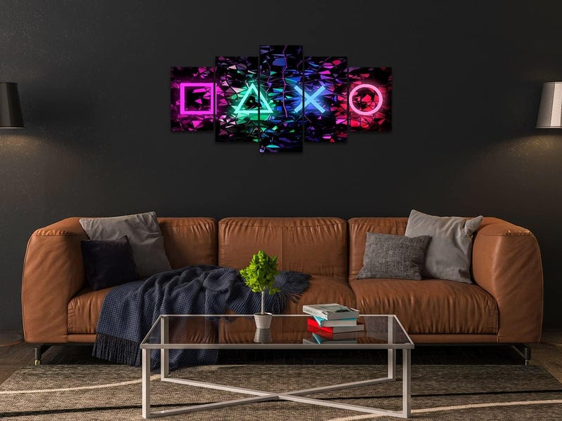 Biufo Gamer Symbol Canvas Wall Art Prints Gaming Wall Decor Painting Picture Artwork for Kids Boys Game Room Playroom Bedroom Decor (Large) - Image 3