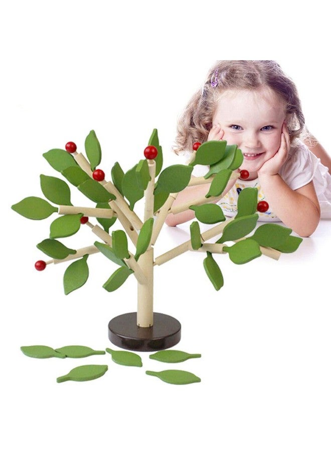 Carykon Early Childhood Building Blocks Wooden Assembling Tree Combination Boys and Girls DIY Disassembly Puzzles Educational Toys Home Office Decoration (Green)-3 Yrs+ - Image 1