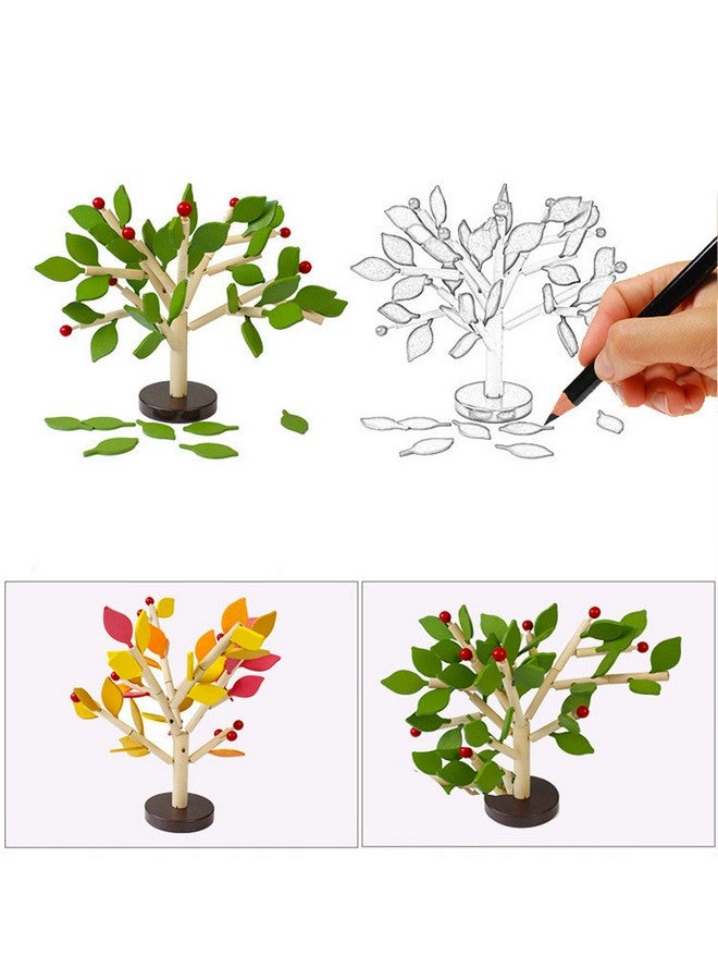 Carykon Early Childhood Building Blocks Wooden Assembling Tree Combination Boys and Girls DIY Disassembly Puzzles Educational Toys Home Office Decoration (Green)-3 Yrs+ - Image 5