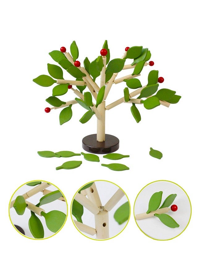 Carykon Early Childhood Building Blocks Wooden Assembling Tree Combination Boys and Girls DIY Disassembly Puzzles Educational Toys Home Office Decoration (Green)-3 Yrs+ - Image 2