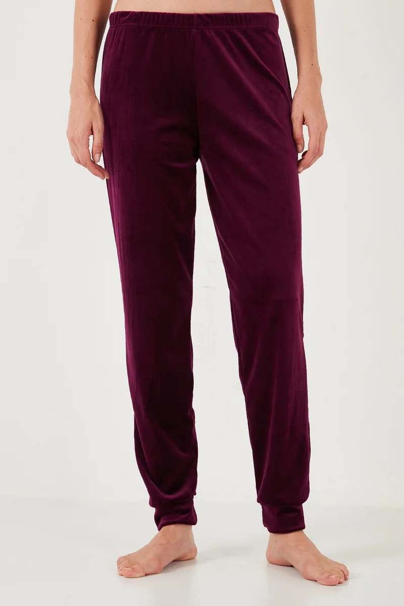 Lela Standard Fit Crew Neck Soft Velvet Pajama Set Women's Pajama Set 6094202