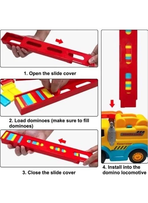 ني اويجون Battery Operated Domino Train Boxed Domino Tile Train