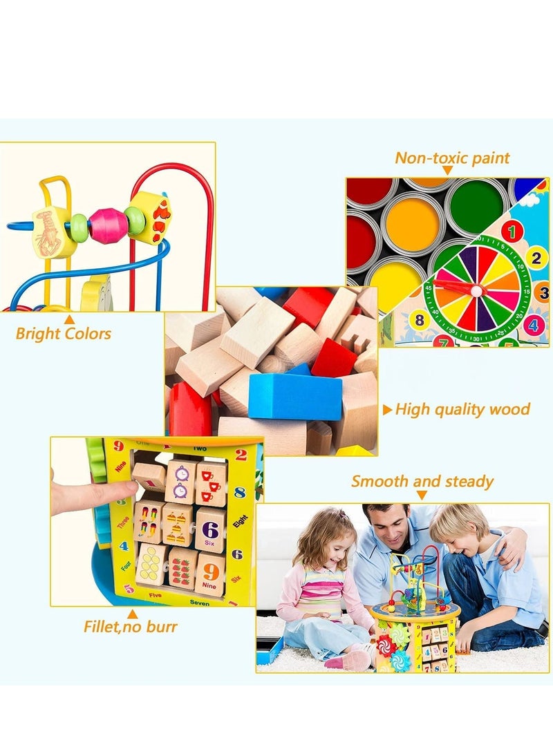 ومدي نشاط ألعاب مكعبات للأطفال مكعبات خشبية تعليمية متاهة الخرزة - Image 4