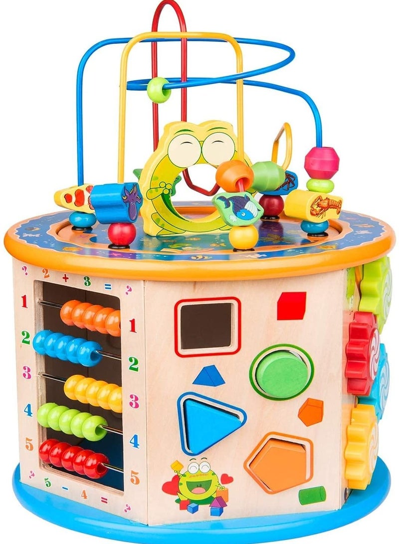 ومدي نشاط ألعاب مكعبات للأطفال مكعبات خشبية تعليمية متاهة الخرزة - Image 1