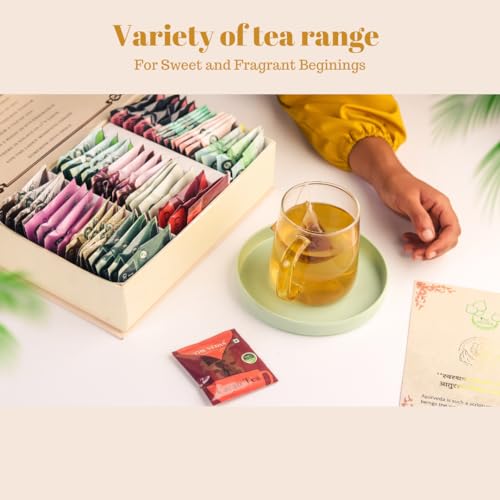 The Vedas Book of Tea Collection | Assorted Tea Bags | Mother's Day Gift Set | 12 Exotic Herbal Blends | 4 Units Each, Total 48 | Best for Corporate Gifting | Gift Hamper - Image 3
