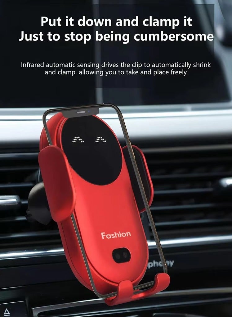 Auto Sensor Car Holder Wireless Charger 10W Fast Car Wireless Charger For Smart Phones, QC3.0, Hands-free, Signal Stabilization, Voltage Monitoring, Blue  - Image 3