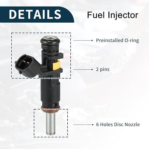 TUCKBOLD No.13537528176 Fuel Injector 6 Holes Disc for Mini Cooper Base 1.6L without Turbo 2007-2015 for Mini Cooper Clubman Base 1.6L 2008-2014 4 Pcs - Image 4