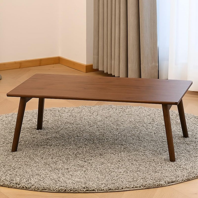 Craftsline Solid Sheesham Wood Foldable Small Table - Foldable Floor Desk (66X38X28 Cm), Walnut - Image 5