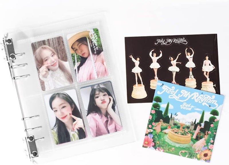 baskiss Baskiss Kpop Photocard Binder Cover Clear Acrylic Card Holder with Snap Button Closure Loose Leaf A5 Binder for 6 Hole Sleeve Page Refill Insert Suitable for DIY Planner Notebook  - Image 4