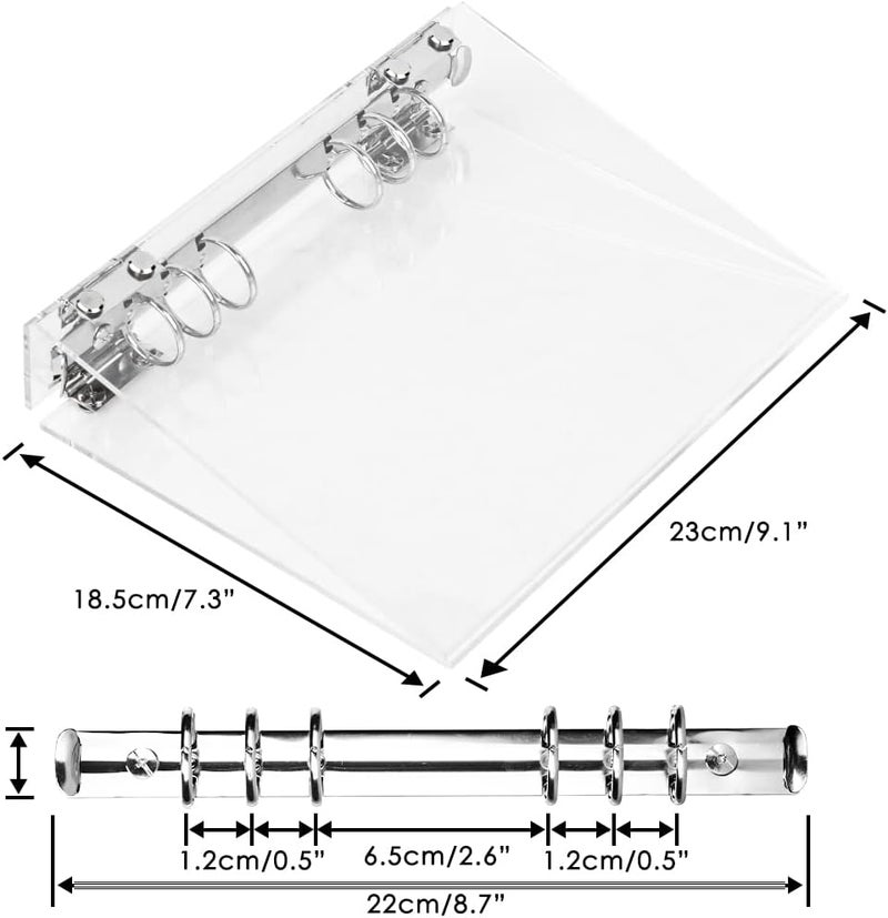 baskiss Baskiss Kpop Photocard Binder Cover Clear Acrylic Card Holder with Snap Button Closure Loose Leaf A5 Binder for 6 Hole Sleeve Page Refill Insert Suitable for DIY Planner Notebook  - Image 2