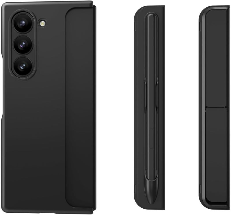 KASTWAVE Case For Samsung Galaxy Z Fold 6, 2 In 1 Protective Cover With S Pen Holder And Stable Kickstand, Durable And Shockproof, Ideal Fit For Galaxy Z Fold 6 Phone 5G, Black - Image 2