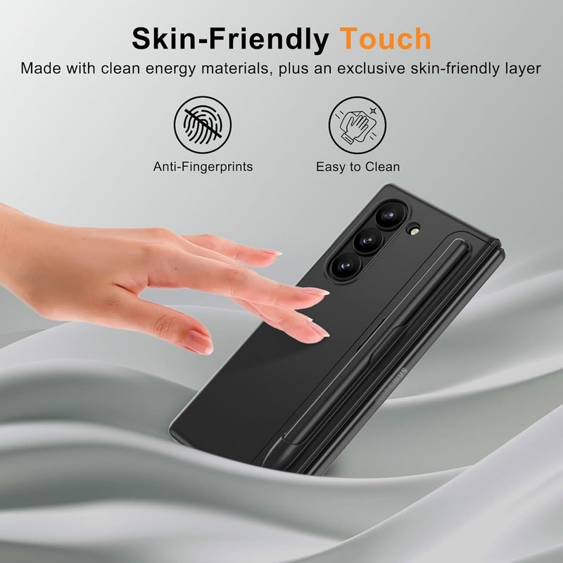 KASTWAVE Case For Samsung Galaxy Z Fold 6, 2 In 1 Protective Cover With S Pen Holder And Stable Kickstand, Durable And Shockproof, Ideal Fit For Galaxy Z Fold 6 Phone 5G, Black - Image 5