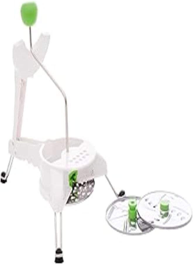 Generic Plastic Multi Functional Rotary Grater With Stainless Steel Blades And Handle It Can Be Fold Away Space Savingly Made Of High Quality Material Practical For Kitchen - Multi Color