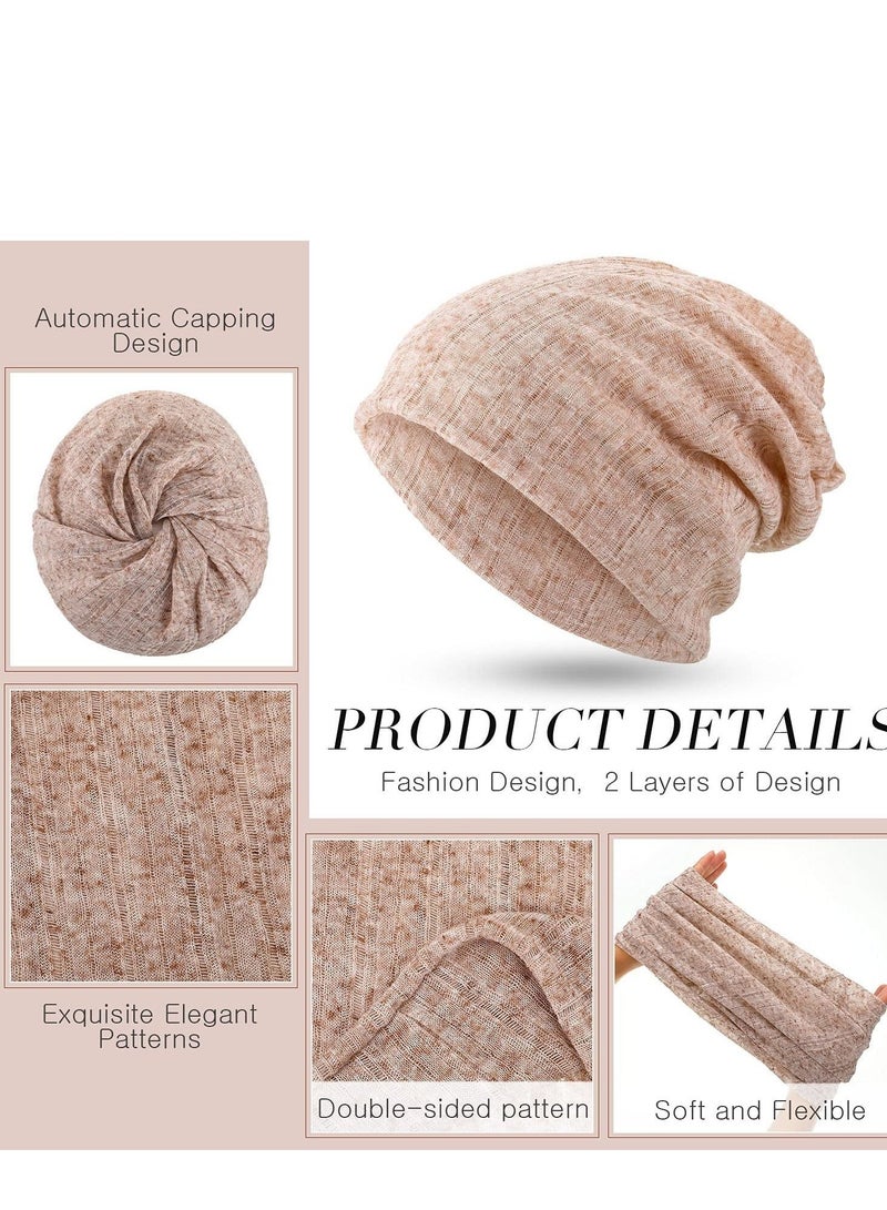 SYOSI TERRIFI 5 Pieces Women's Slouchy Beanie Hat Baggy Skull Sleep Cap Turban Headwear - Image 4