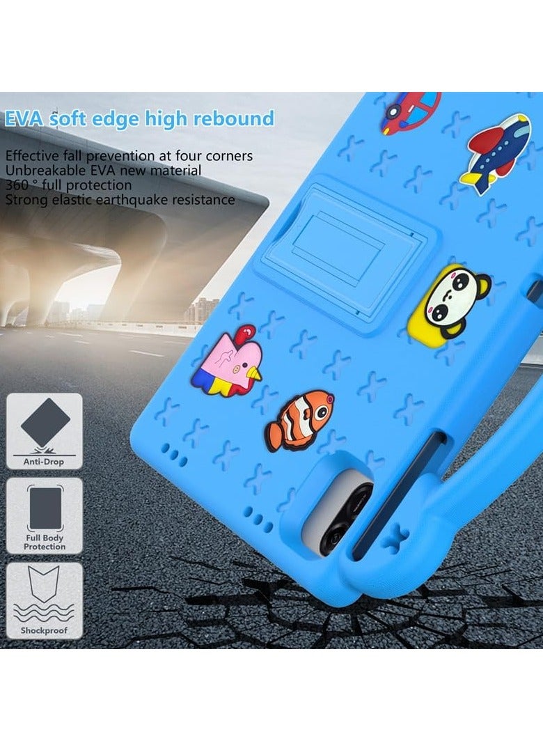 VKL Kids Case Compatible with Honor Pad X8a 11-inch 2024 Anti-Fall Shockproof Stand Hand-Held EVA Protective Cover for Honor Pad X8a (Sky Blue) - Image 4