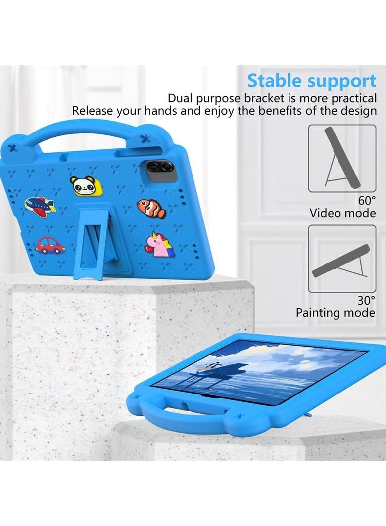 VKL Kids Case Compatible with Honor Pad X8a 11-inch 2024 Anti-Fall Shockproof Stand Hand-Held EVA Protective Cover for Honor Pad X8a (Sky Blue) - Image 3