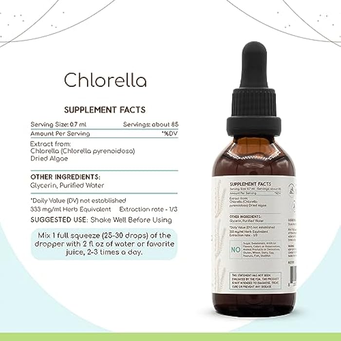 HerbEra Chlorella B60 Alcohol-Free Herbal Extract Tincture, Concentrated Liquid Drops Natural Chlorella (pyrenoidosa) Dried Entire Plant (2 fl oz) - Image 3